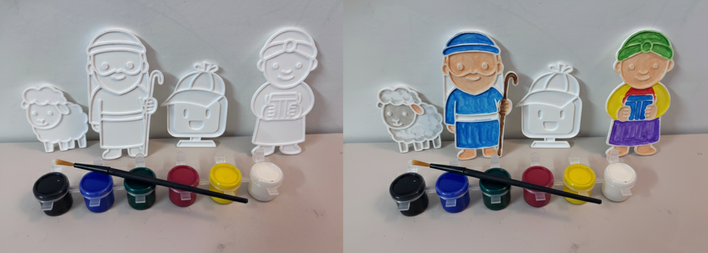 Kids Coloring Plate with Water Colors - Shark Fusion 3D