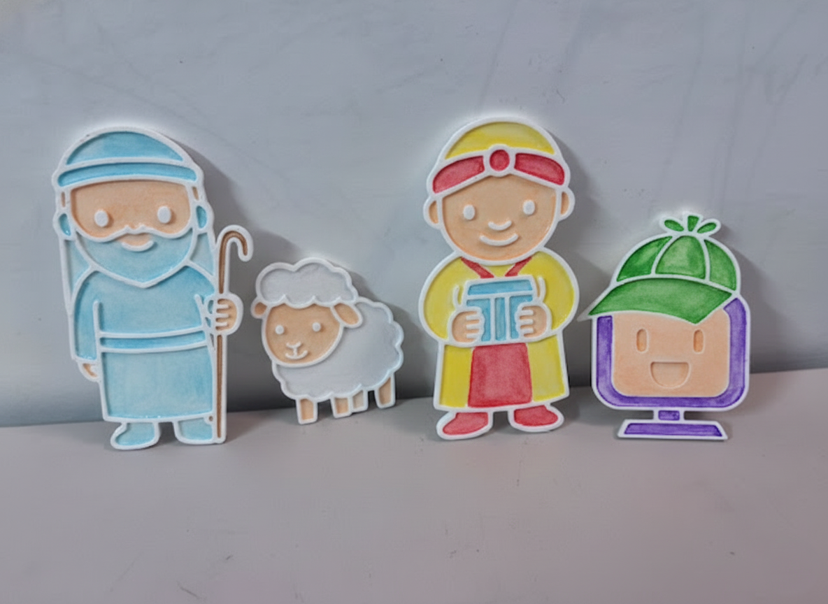 Kids Coloring Plate with Water Colors - Shark Fusion 3D